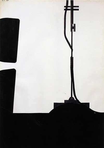 Alighiero Boetti, Asta per microfoni, 1965, Inchiostro di china su carta, cm 100 x 70