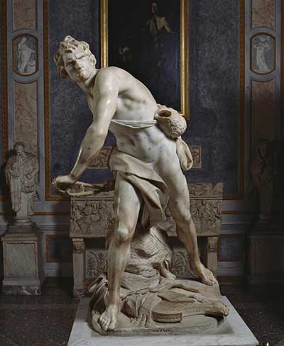 Gian Lorenzo Bernini, David, 1623-1624, marmo, Galleria Borghese, Roma