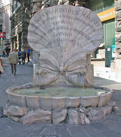 Gian Lorenzo Bernini, Fontana delle Api, 1644, Piazza Barberini, Roma