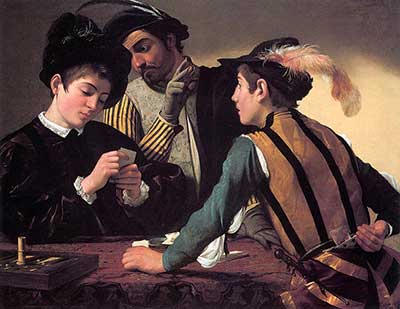 Caravaggio, I bari, Olio su tela, cm 91,5x128,2, Kimbell art museum, Fort Worth 