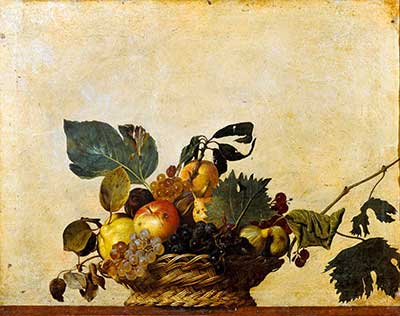 Caravaggio, Canestra di frutta, Olio su tela, cm 31x47, Pinacoteca Ambrosiana, Milano 