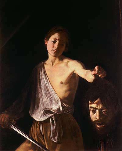 Caravaggio, Davide con la testa di Golia, 1605-1606, Olio su tela, cm 125x100, Galleria Borghese, Roma