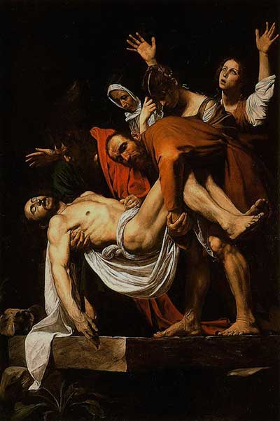 Caravaggio, Deposizione, 1602-1604, Olio su tela, cm 300x203, Pinacoteca Vaticana, Città del Vaticano