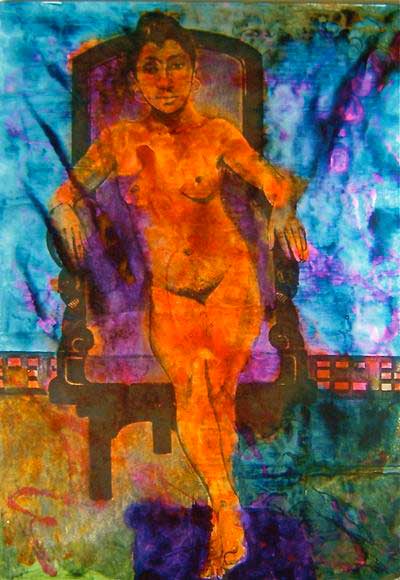 Mario Schifano, Omaggio a Gauguin, 1978-79, smalto su tela emulsionata, cm 115 x 80