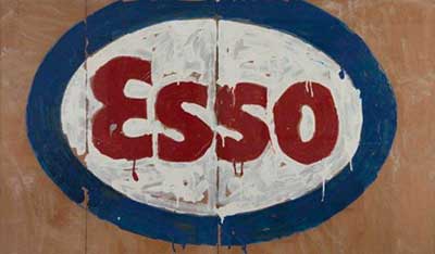 Mario Schifano, Esso, 1974, smalto su carta applicata su tela, cm 80x120 