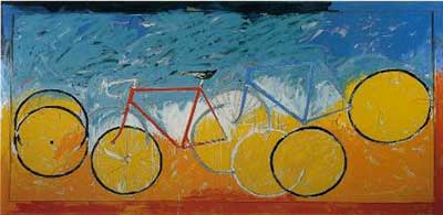 Mario Schifano, Senza Titolo, Biciclette, 1982