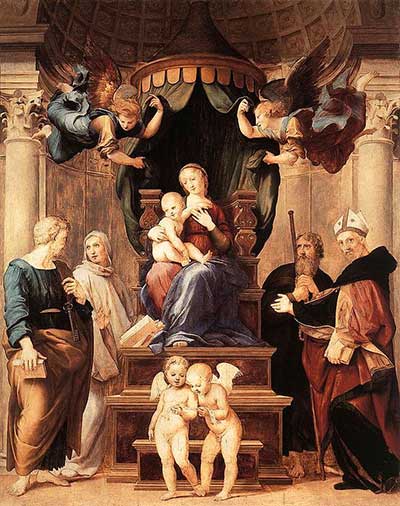 Raffaello, Madonna del Baldacchino, 1507-1508, olio su tela, 276x224 cm, Firenze, Galleria Palatina