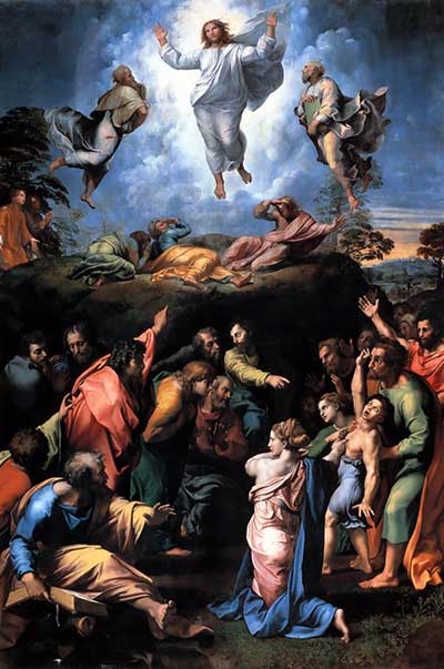 Raffaello, Trasfigurazione, 1518-1520, olio su tavola, cm 405x278, Città del Vaticano, Pinacoteca Vaticana