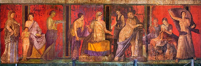 Gli stupendi affreschi di Pompei