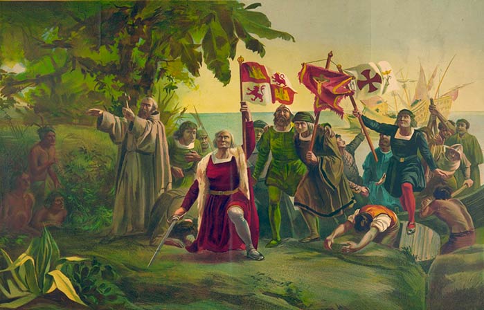 Cristoforo Colombo sbarca nel Nuovo Mondo