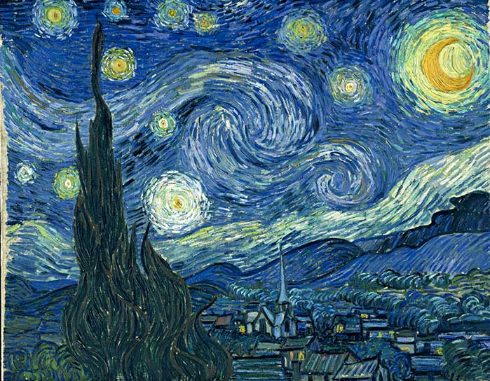 Vincent Van Gogh - "Notte Stellata", 1889, cm 73X92, olio su tela, Museum of Modern Art, New York