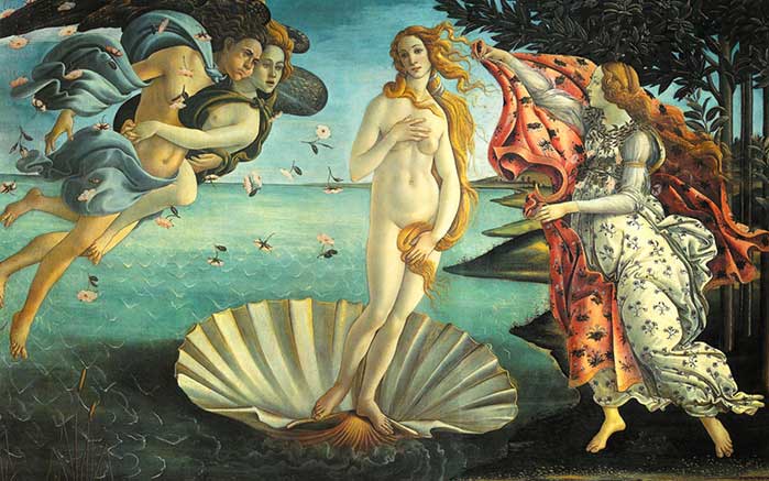 La "Nascita di Venere" di Sandro Botticelli