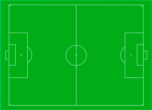 Schema di un campo di calcio regolamentare 