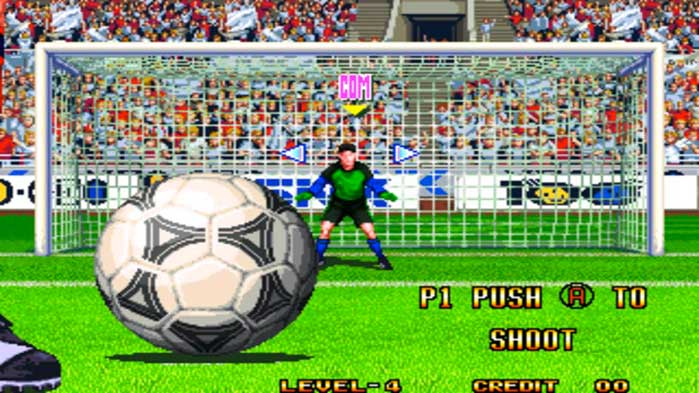 Tempo di tirare un calcio di rigore in "Super Sidekicks" 