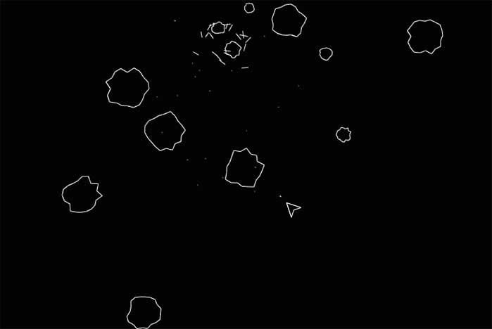 L'inconfondibile grafica vettoriale di "Asteroids"