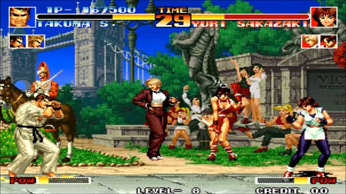 "King of Fighters '94" della SNK, capolavoro della tecnica che inizò la fortunata saga di picchiaduro rivale di Capcom