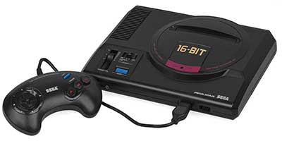 Il SEGA Genesis (o Mega Drive), prima console a 16-bit di SEGA, diretta concorrente del Super Nintendo