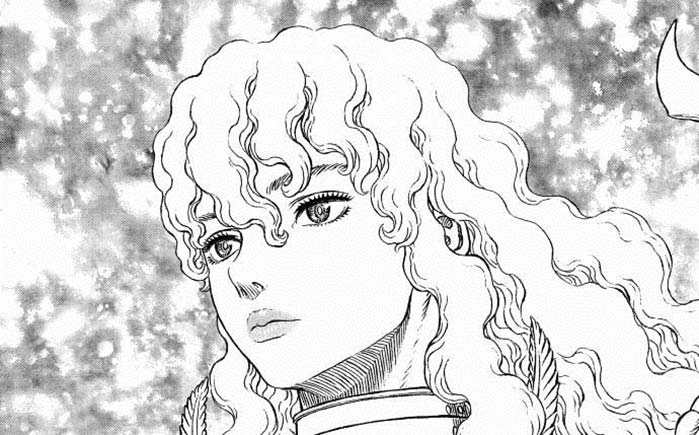 Griffith rinato nel suo aspetto originario, dopo che l'apostolo Bejelit ha divorato il figlio deforme di Gatsu e Caska, sacrificandosi per un nuovo mondo