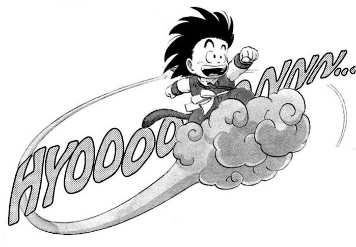 Goku sulla sua nuvola d'oro