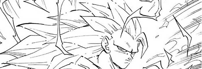 Son Goku trasformato in Super Saiyan di terzo livello