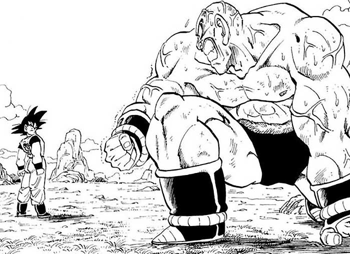 Goku contro il perfido Nappa
