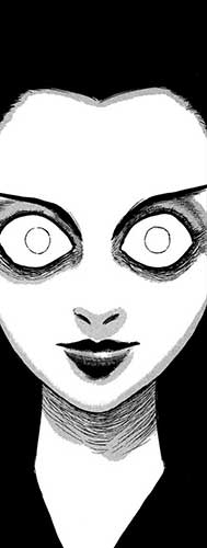 Il tremendo sguardo della Maschera Bianca, mascherata da donna umana