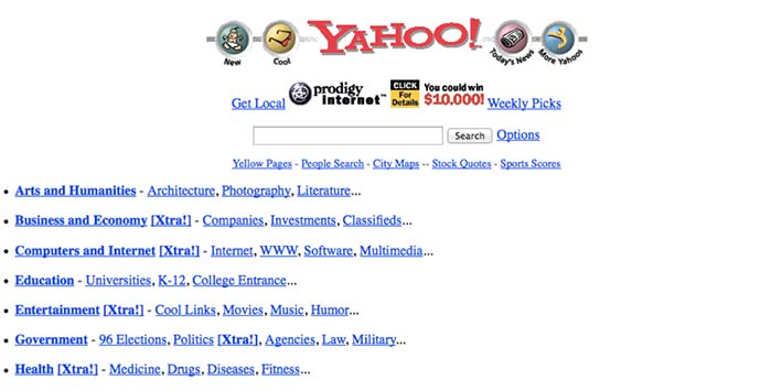 Yahoo! negli anni '90