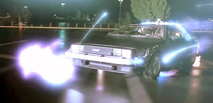 La DeLorean che viaggia nel tempo