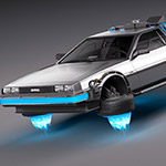 La DeLorean modificata come macchina del tempo